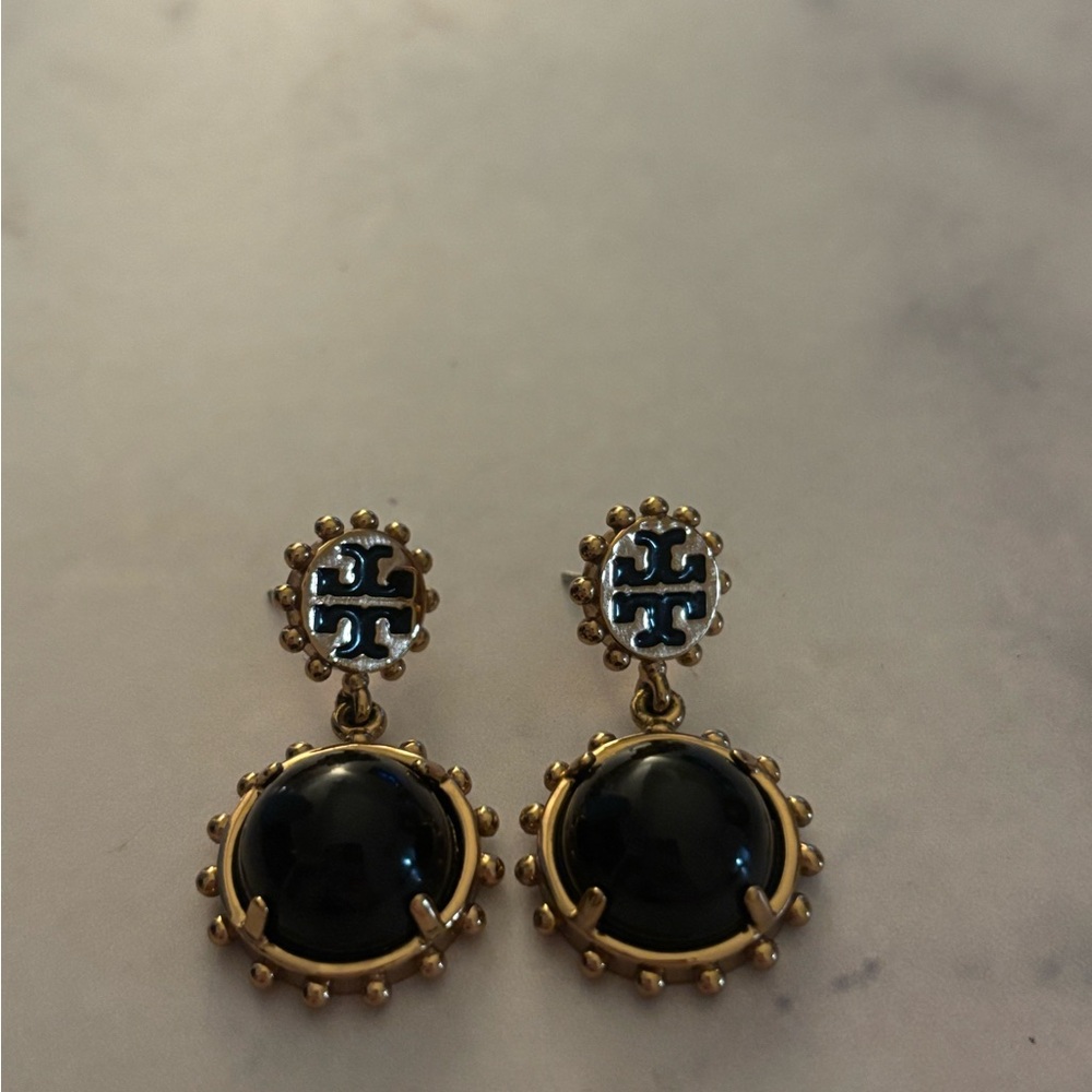 Tory Burch Gold and Black Earrings